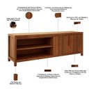 Ver imagem 5 de Rack para Sala de Estar TV 75 pol 180cm 2 Portas Madeira Maciça Dunia F06 Rústico Escuro - Lyam