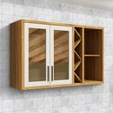 Ver imagem 2 de Armário Aéreo de Cozinha 120 Cm Tempranillo 2 Portas com Vidro 100% Mdf Amêndoa/off White - Rio Doce