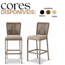 Ver mais imagens de Kit 3 Banquetas de Alumínio para Bancada Cozinha Balcão Área Gourmet Design Moderno
