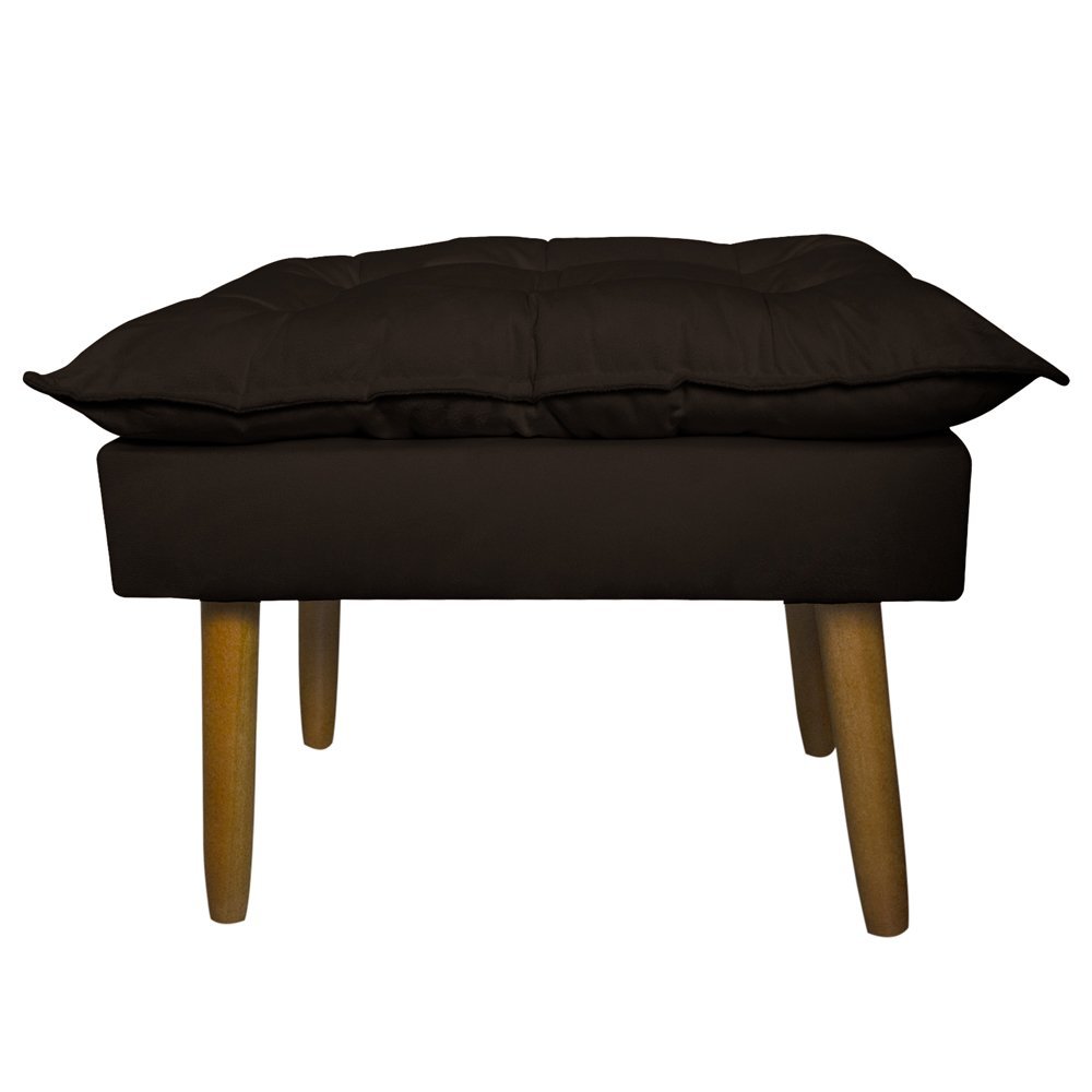 Conjunto Decorativo Poltrona com Puff Opala Suede Marrom - Montanaris Decor MD MONTANARIS DECOR - 3