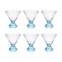 Ver imagem 1 de Conjunto 6 Copos em Vidro Base Cristal Prisma Azul 270ml JL1029 Btc