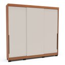 Ver imagem 1 de Guarda-Roupa 3 Portas Correr Madrid Marrom/Creme/Freijó