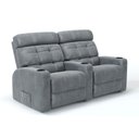Ver imagem 1 de Sofá 2 Lugares Reclinável Elétrico Massageador em Suede Cor Cinza Linha Cinema