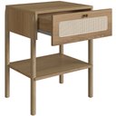 Ver imagem 4 de Cabeceira Solteiro 90cm e 1 Mesa Lateral 1 Gaveta Madeira Moss A03 Hanover Roble - Lyam Decor