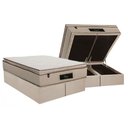 Ver imagem 1 de Cama Box Baú King: Colchão Molas Masterpocket Ensacadas Luckspuma Cloud + Base Crc Suede Clean (
