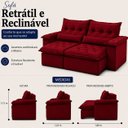 Ver imagem 3 de Sofá Ventura Retrátil e Reclinável 280cm - Vermelho