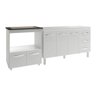 Armário Balcão Gabinete de Pia 140 Cm Carine e Balcão para Fogão Cooktop 5 Bocas e Forno Elé - 1