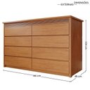 Ver imagem 4 de Cômoda 8 Gavetas 100% MDF Pacioli Marrom/Rubi
