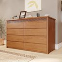 Ver imagem 1 de Cômoda 8 Gavetas 100% MDF Pacioli Marrom/Rubi
