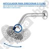 Ducha Chuveiro Banho de Parede Redonda Com Seletor Para 5 Jatos Articulada Com Braço 17 cm Luxsanit - 4
