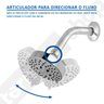 Ducha Chuveiro Banho de Parede Redonda Com Seletor Para 5 Jatos Articulada Com Braço 14 cm Luxsanit - 3