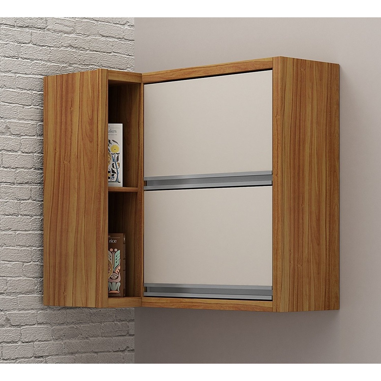Armário Aéreo para Cozinha Canto 1 Porta Jade  Móveis - 1