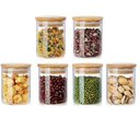 Ver imagem 2 de Kit 6 Potes Vidro Tampa Bambu Hermético Temperos 200ml