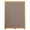 Ver imagem 7 de Guarda Roupa Solteiro 154cm com 4 Portas Brasid Mel/cacao C01 - Mpozenato