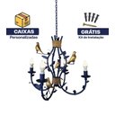 Ver imagem 5 de Pendente Rústico Azul Mediterrâneo Farm House Rustico com Pássaros de Porcelana