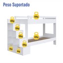 Ver imagem 4 de Beliche Infantil com Escada, Nichos e Gavetas Bi001 Linha Infanto Branco Completa Móveis