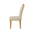 Ver imagem 5 de Kit 2 Cadeiras Estofadas de Jantar Azaléia - Mdf em Linho Pés em Madeira - Vintage Decor - Bege