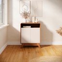 Ver imagem 4 de Buffet Aparador para Sala de Estar 2 Portas Eccos Marrom/Nature/Off White