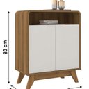 Ver imagem 3 de Buffet Aparador para Sala de Estar 2 Portas Eccos Marrom/Nature/Off White