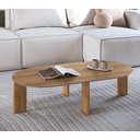 Ver imagem 1 de Mesa de Centro Orgânica 120cm Chanfrada Pé Madeira Móvel na Caixa