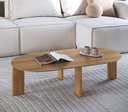 Ver imagem 1 de Mesa de Centro Orgânica 120cm Chanfrada Pé Madeira Móvel na Caixa