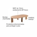 Ver imagem 5 de Mesa de Centro Orgânica 120cm Chanfrada Pé Madeira Móvel na Caixa