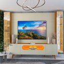 Ver imagem 6 de Rack Painel para TV até 84 Polegadas com LED 100% MDF 293cmx238cm Pés em Madeira Maciça Espelhos Luminare Nobre Bege Off White/Naturale