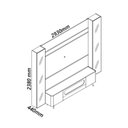Ver imagem 3 de Rack Painel para TV até 84 Polegadas com LED 100% MDF 293cmx238cm Pés em Madeira Maciça Espelhos Luminare Nobre Bege Off White/Naturale