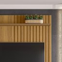 Ver imagem 4 de Painel Bless 1.6 Ripado Com Prateleira 25mm Para Tv Até 65 Polegadas Lukaliam Móveis - Freijó/Off