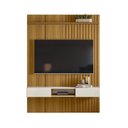 Ver imagem 5 de Painel Bless 1.6 Ripado Com Prateleira 25mm Para Tv Até 65 Polegadas Lukaliam Móveis - Freijó/Off