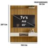 Painel Bless 1.6 Ripado Com Prateleira 25mm Para Tv Até 65 Polegadas Lukaliam Móveis - Freijó/Off - 2
