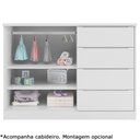 Ver imagem 5 de Quarto completo com Guarda Roupa 3 Portas e 4 Gavetas + Cômoda 2 Portas e 4 Gavetas Pérola Branco -