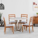 Ver imagem 2 de Mesa de Jantar 110cm Cambará Bege/Off White/Chocolate