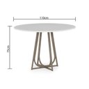 Ver imagem 3 de Mesa de Jantar 110cm Cambará Bege/Off White/Chocolate