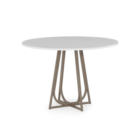 Mesa de Jantar 110cm Cambará Bege/Off White/Chocolate