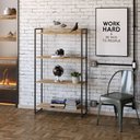 Ver imagem 2 de Kit 3 Estantes Multiuso Escritório Industrial 4 Prateleiras Areta 145x80cm C01 Carvalho - Lyam