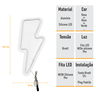 Painel Luminoso Letreiro Criativo Raio - Neon Led Branco - 5