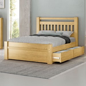 Cama Queen Size 2 Gavetas Orleans - 1,60m:mel