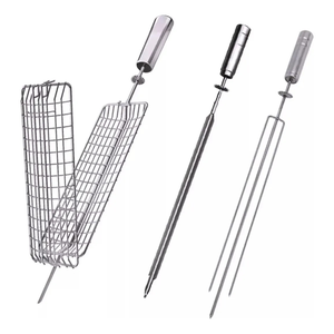 Jogo de Espetos Tridente Grill Churrasqueira Grelha Espada