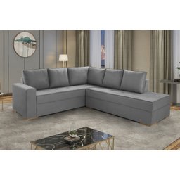 Sofá de Canto com Chaise 6 Lugares Suede Laura Yescasa 296cm - 1