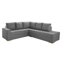 Sofá de Canto com Chaise 6 Lugares Suede Laura Yescasa 296cm - 2