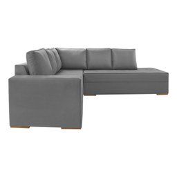 Sofá de Canto com Chaise 6 Lugares Suede Laura Yescasa 296cm - 4