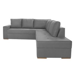 Sofá de Canto com Chaise 6 Lugares Suede Laura Yescasa 296cm - 5