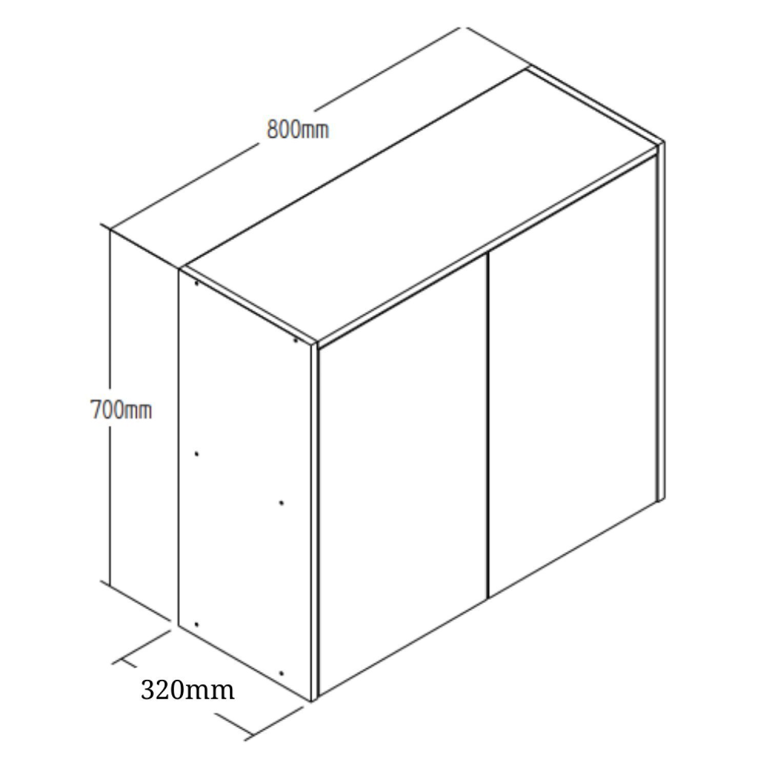 Armário Aéreo 2 Portas 80cm Maldivas  - 3