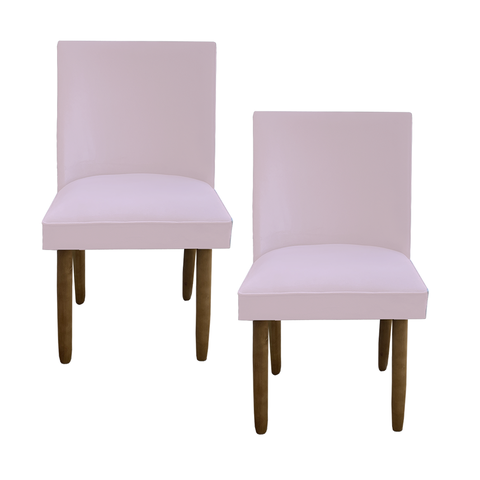 Kit 02 Cadeiras Para Sala De Jantar Tóquio Pés palito Suede Rosa Bebê - D'Classe Decor