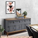 Ver imagem 3 de Buffet Antoine 4 Portas e 4 Gavetas Cor Cinza com Amendoa 149 Cm - 60739