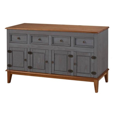 Buffet Antoine 4 Portas e 4 Gavetas Cor Cinza com Amendoa 149 Cm - 60739