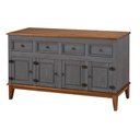 Ver imagem 1 de Buffet Antoine 4 Portas e 4 Gavetas Cor Cinza com Amendoa 149 Cm - 60739