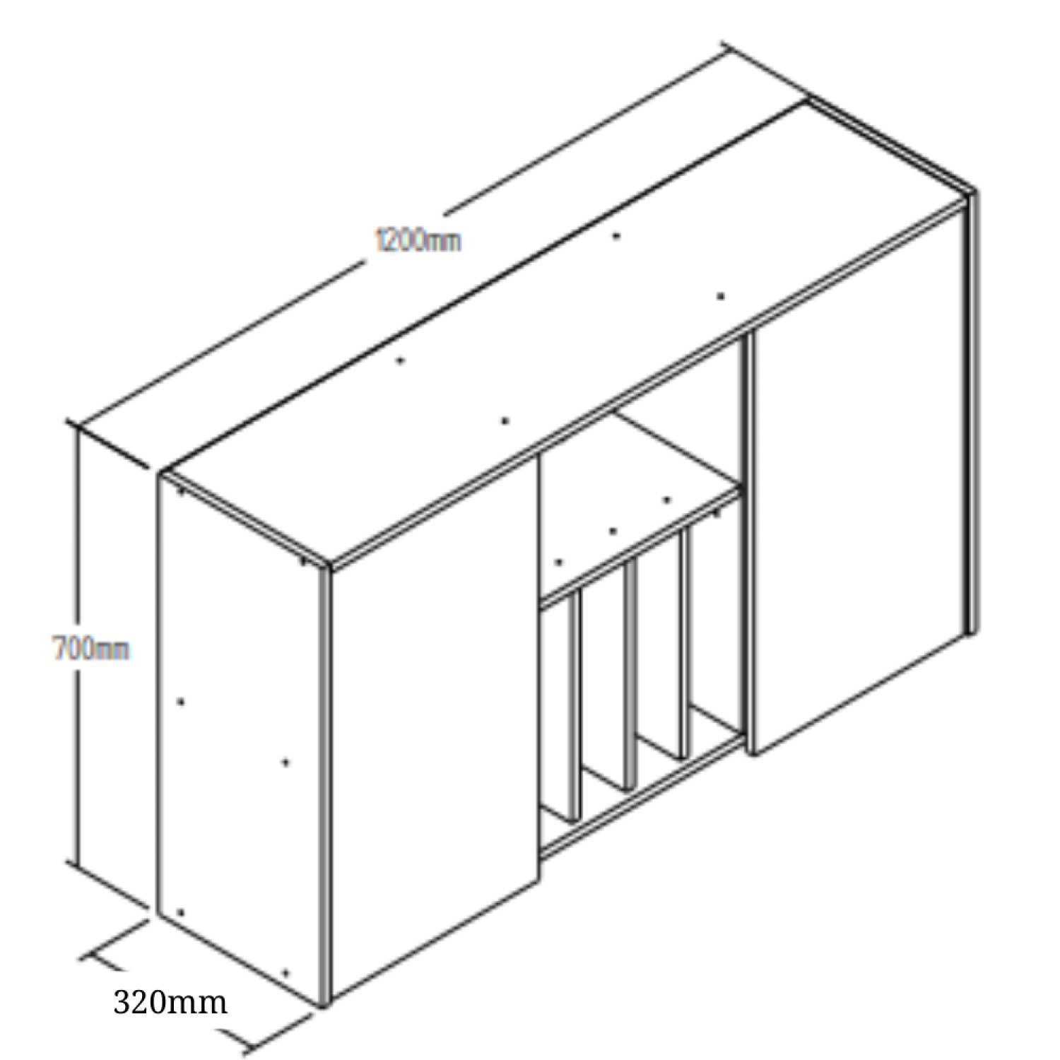 Armário Aéreo 2 Portas 120cm Maldivas Espresso Móveis - 3