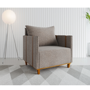 Ver imagem 1 de Poltrona Decorativa Lauren Linho. Kaki/durango - Casa Giulia